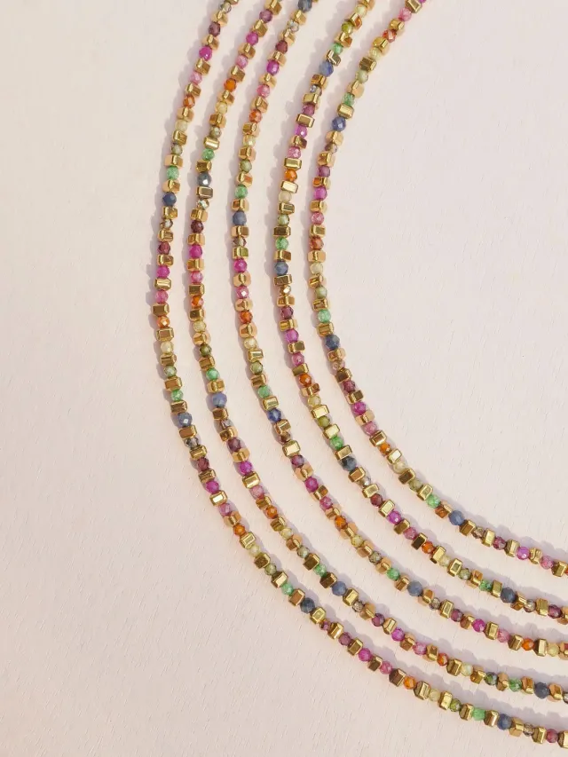 Cloralys Aziliz collier zircon multicolore 38 cm