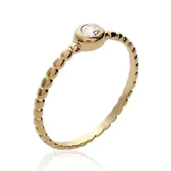Oriana France bague Vinciane plaqué or promesse fine