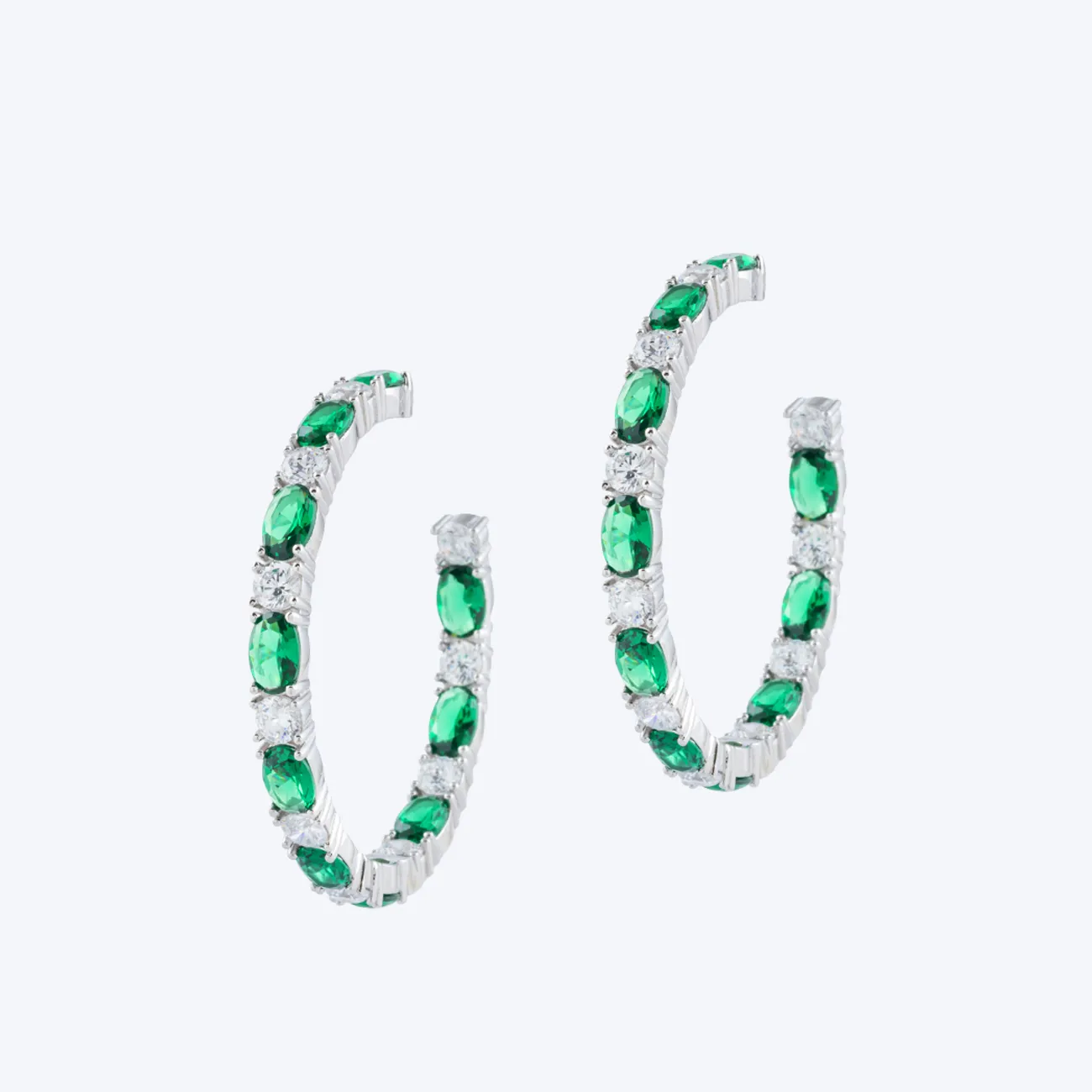 Ultima Edizione Cerchio boucles créoles zircons ovales