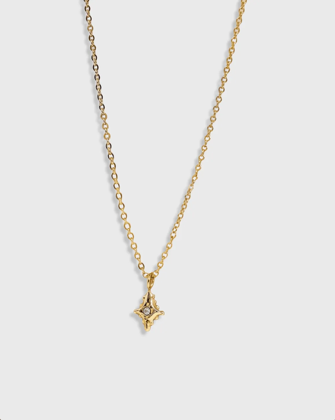 Elise Tsikis Satelli collier étoile serti blanc 40cm