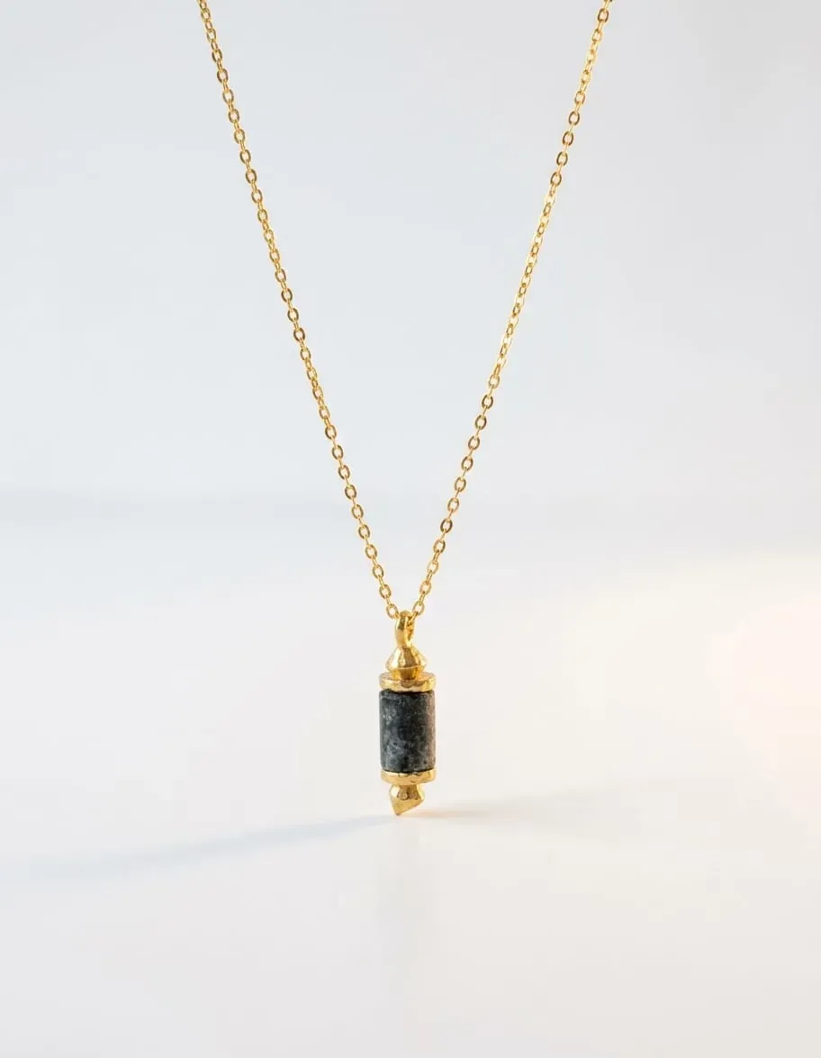 Elise Tsikis Alika collier vert or 24 carats