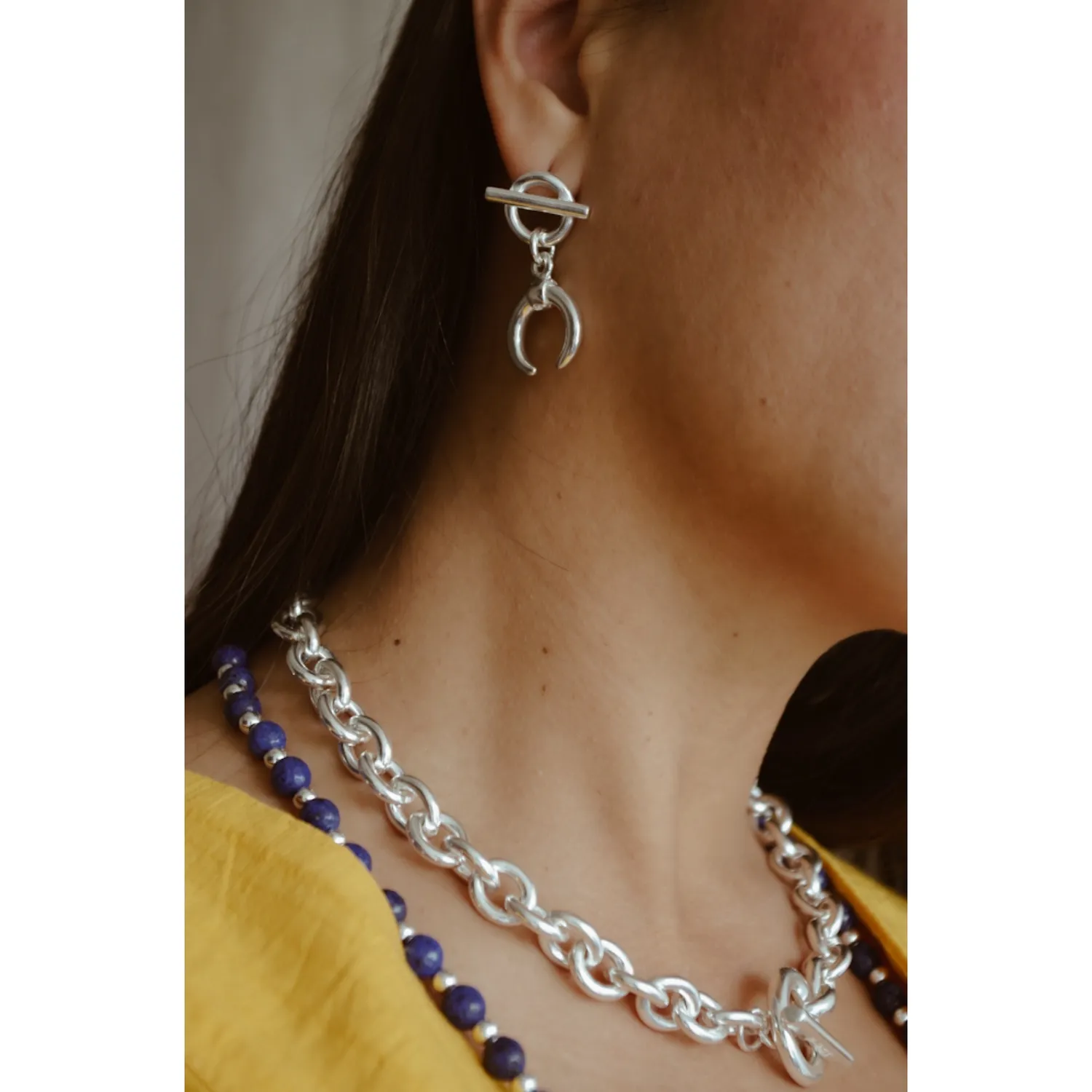 Secret de Cuir N°501 collier chaîne forçat plaqué argent