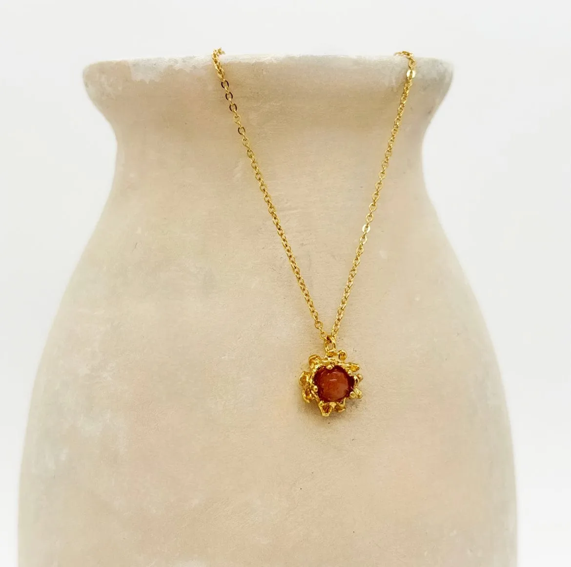 Elise Tsikis Fleur Grenadine Pivoine collier enfant 35 cm perle