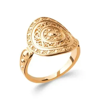 Oriana France Athéna bague plaqué or goutte vintage