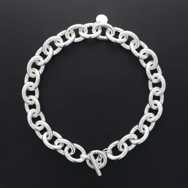 Secret de Cuir N°1634 Collier Forçat XL Plaqué Argent