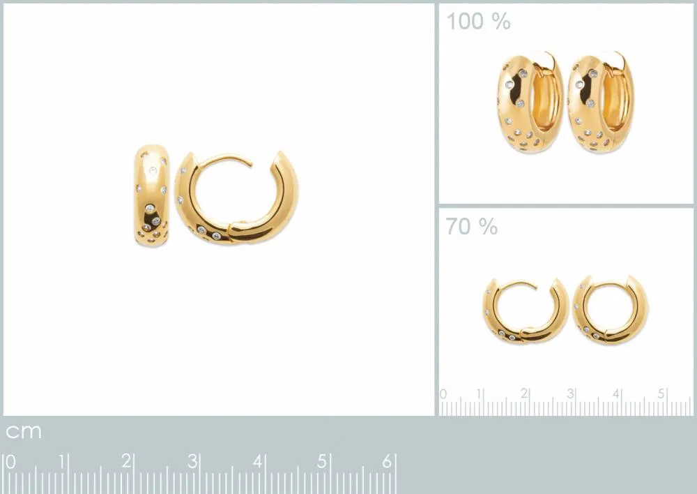 Oriana France feux d’artifices boucles d’oreilles créoles larges plaqué or
