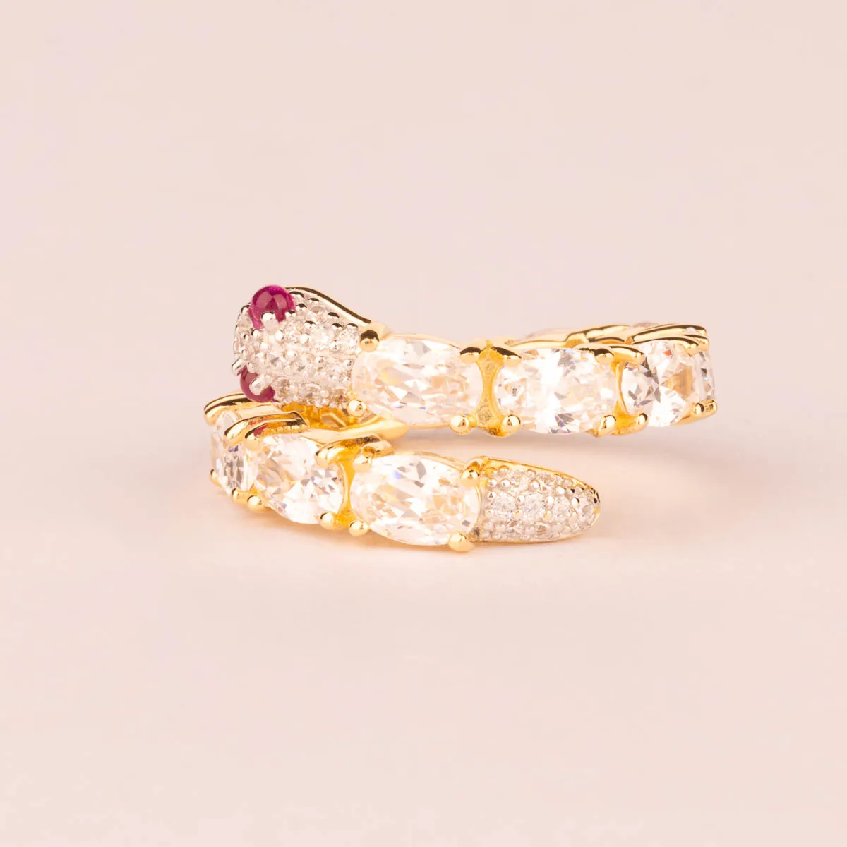 Ultima Edizione Serpent bague zircons blancs