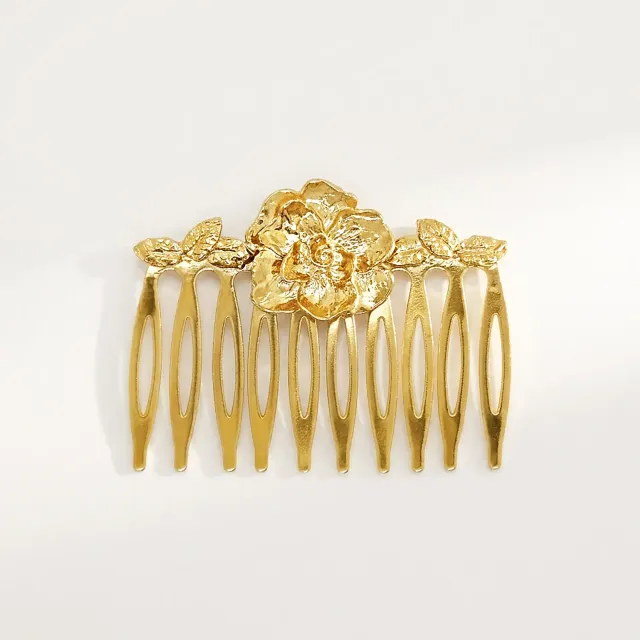 Elise Tsikis Lost Tiara peigne cheveux fleur dorée 5 cm