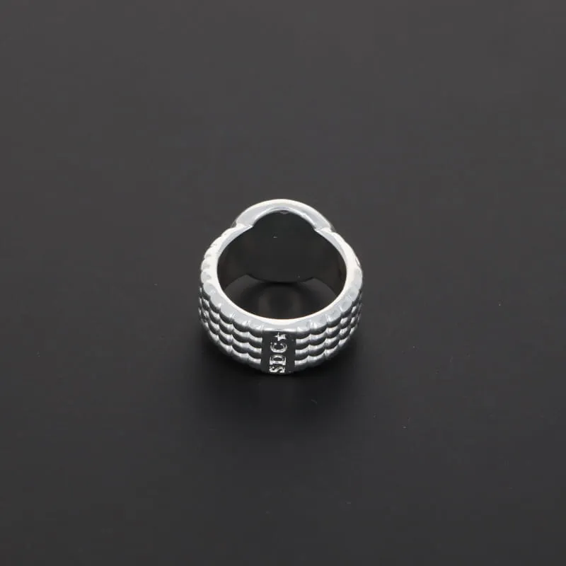 Secret de Cuir N°1502 bague 4 rangs perles plaqué argent