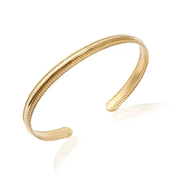 Oriana France bracelet jonc micro perles plaqué or rigide