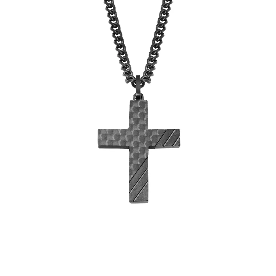 s.Oliver collier homme croix pendentif acier