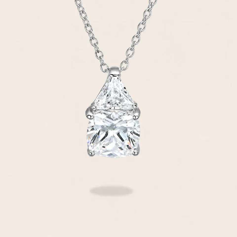 Ultima Edizione double pierre pendentif carré blanc