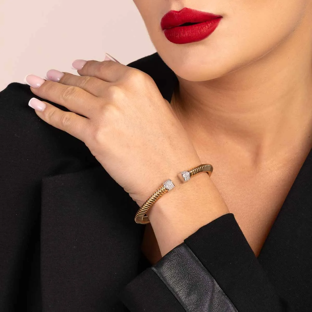 Ultima Edizione bracelet bangle bicolore plaqué or