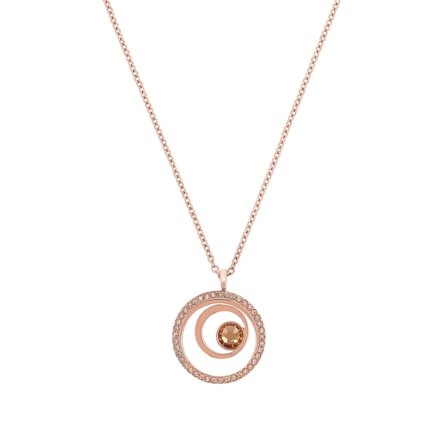 s.Oliver collier femme double cercle noir cristal