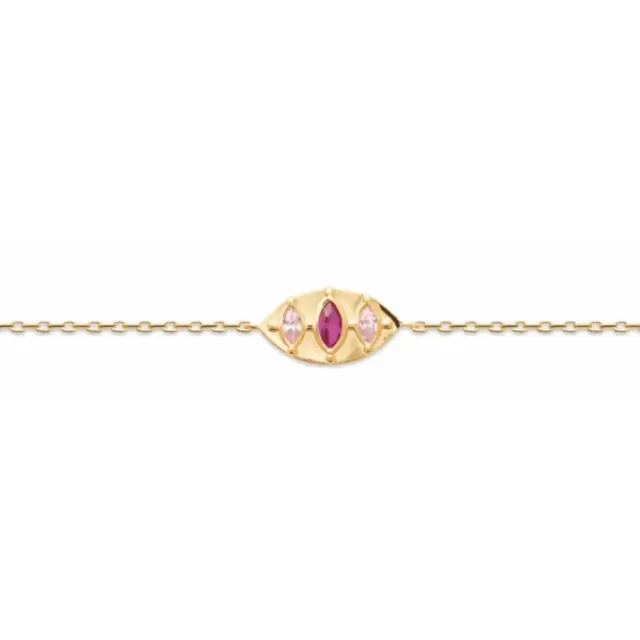 Oriana France bracelet losanges rubis quartz plaqué or