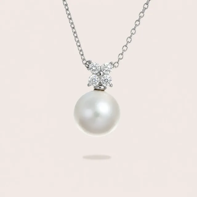Ultima Edizione 4 Pétales pendentif perle 10 mm blanc