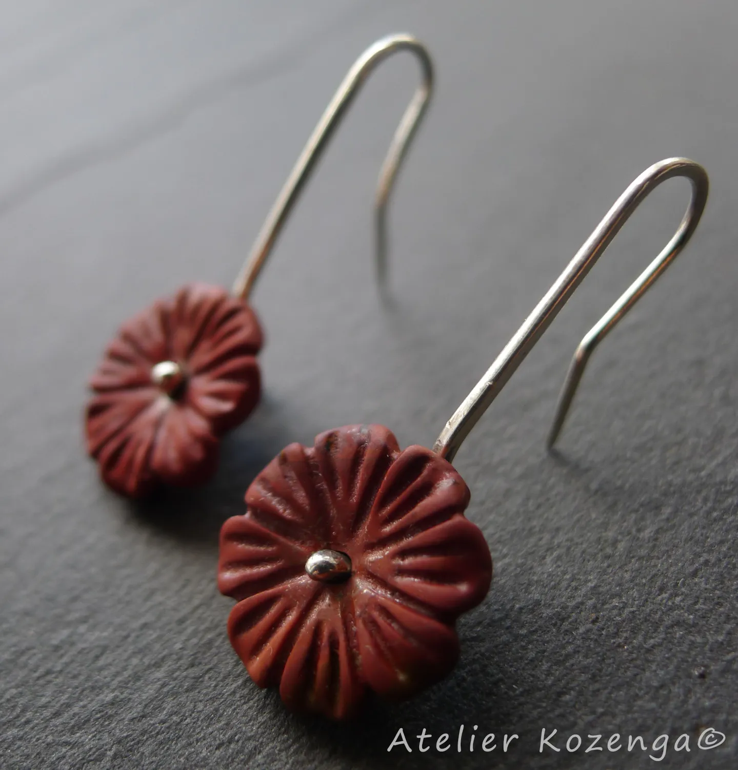 L'Atelier Kozenga Asea boucles d'oreilles argent jaspe