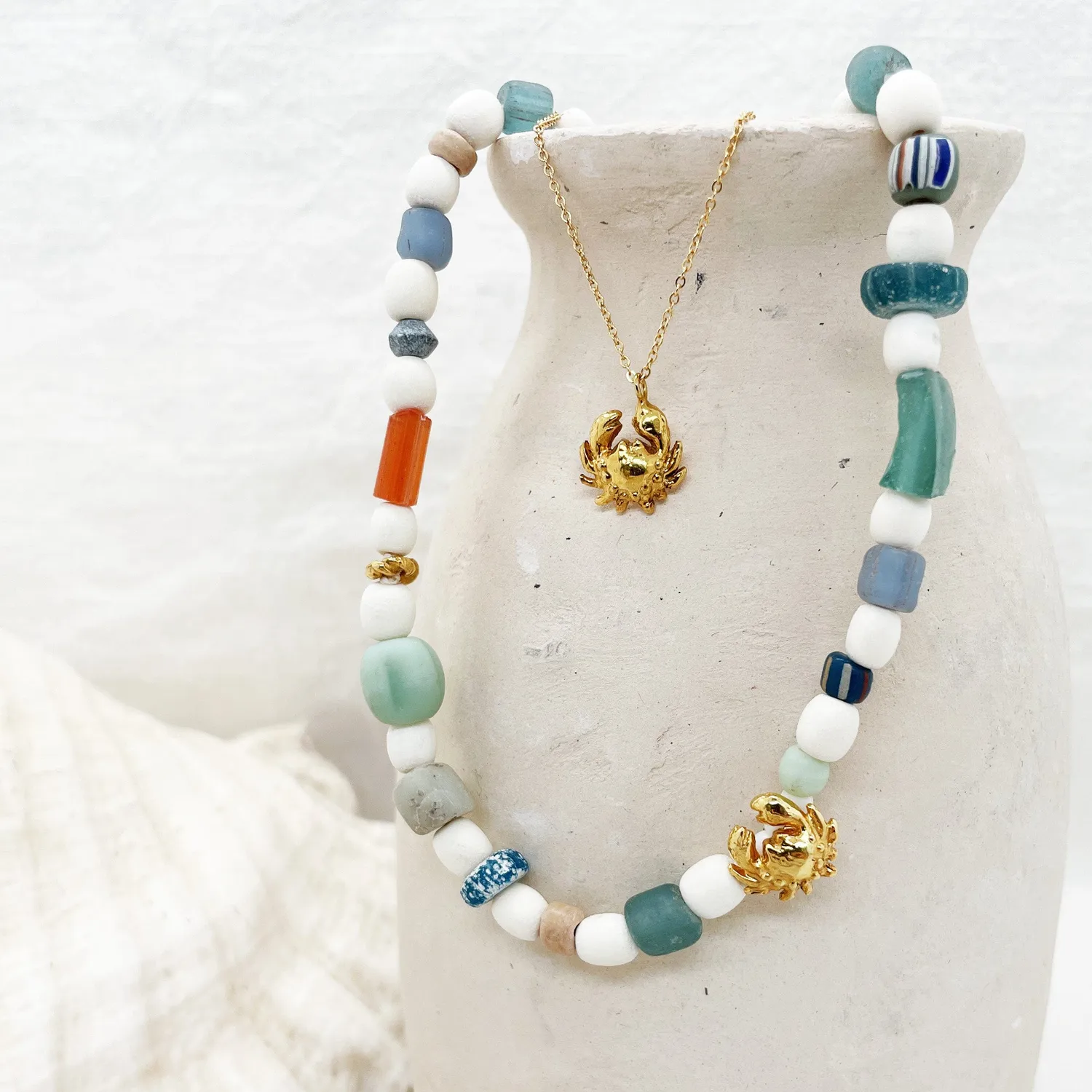 Elise Tsikis Clapotis Semaphore collier enfant lin ajustable