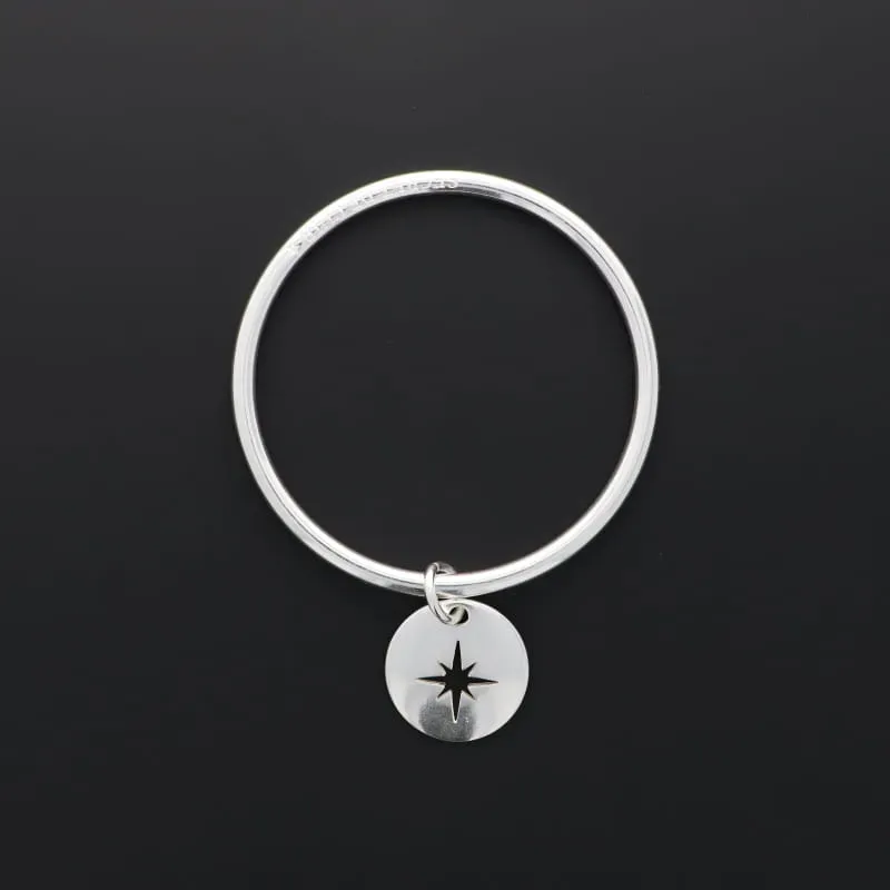 Secret de Cuir N°615 jonc étoile du sud plaqué argent