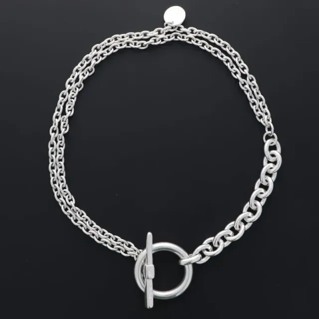 Secret de Cuir N°767 collier enclume argenté