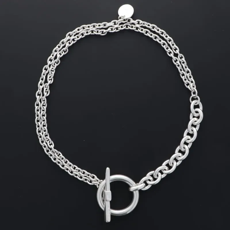 Secret de Cuir N°767 collier enclume argenté