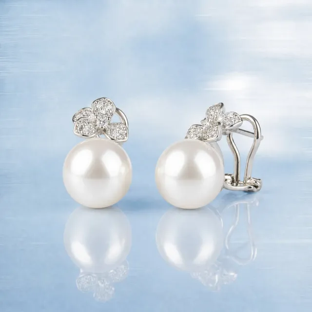 ULTIMA EDIZIONE fleur pavé perle boucles d'oreilles puces
