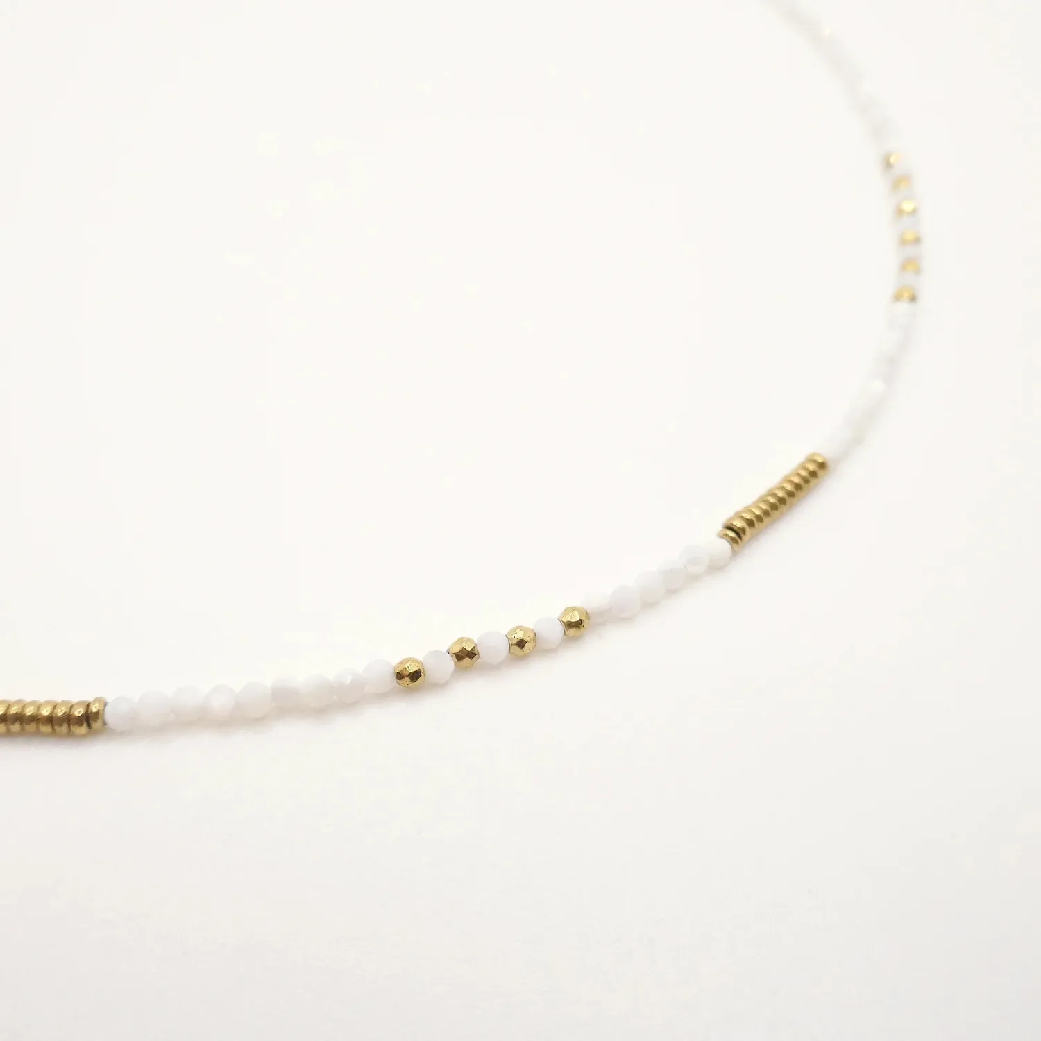 Cloralys Adélia blanc collier agate blanche 36 cm