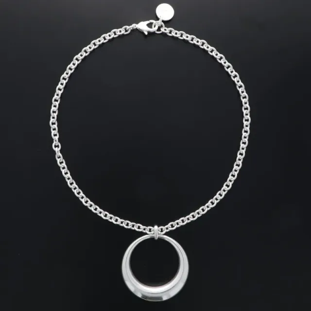 Secret de Cuir N°1355 collier lune croissant argenté