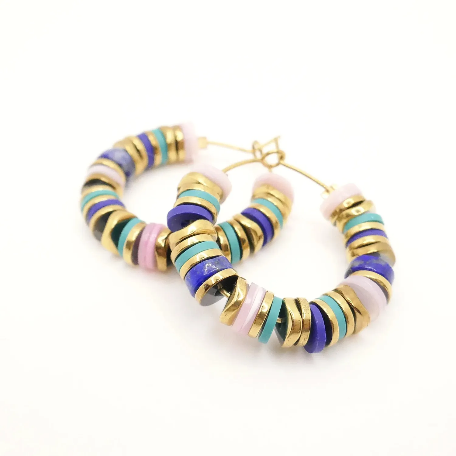 Cloralys Dakota bleues boucles d’oreilles créoles 25 mm lapis