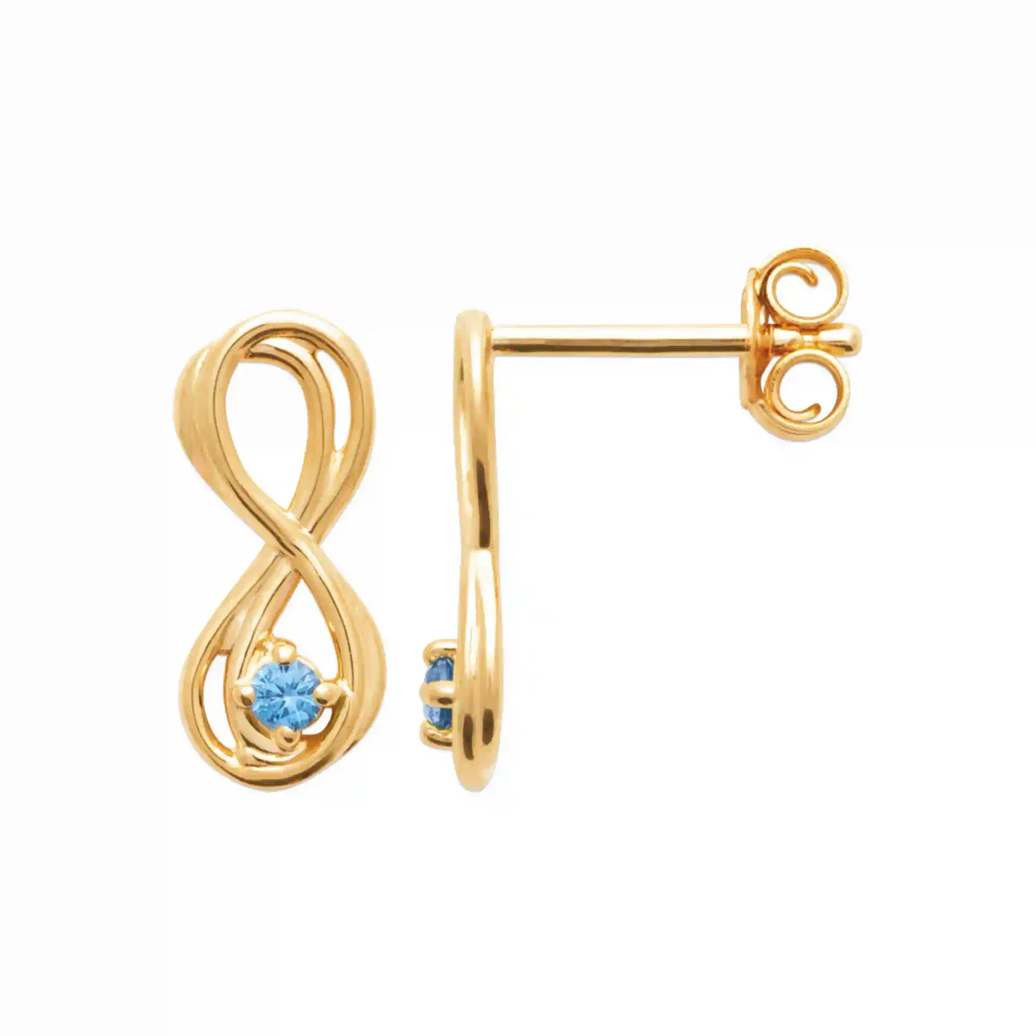 Oriana France clous oreilles infini turquoise plaqué or