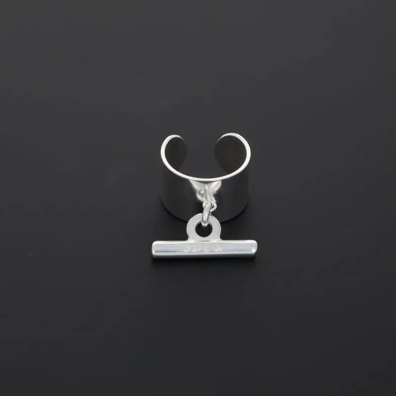Secret de Cuir N°83 bague barre plaqué argent réglable
