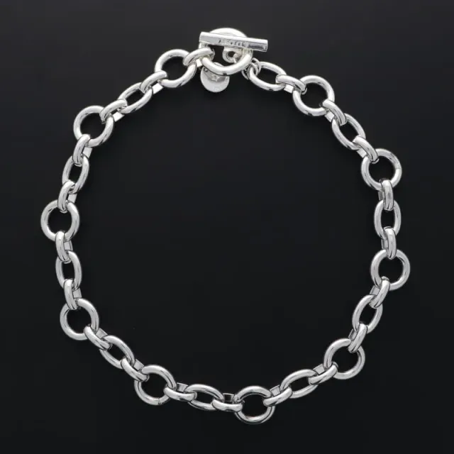 Secret de Cuir N°1733 collier maillons ronds bouée argent