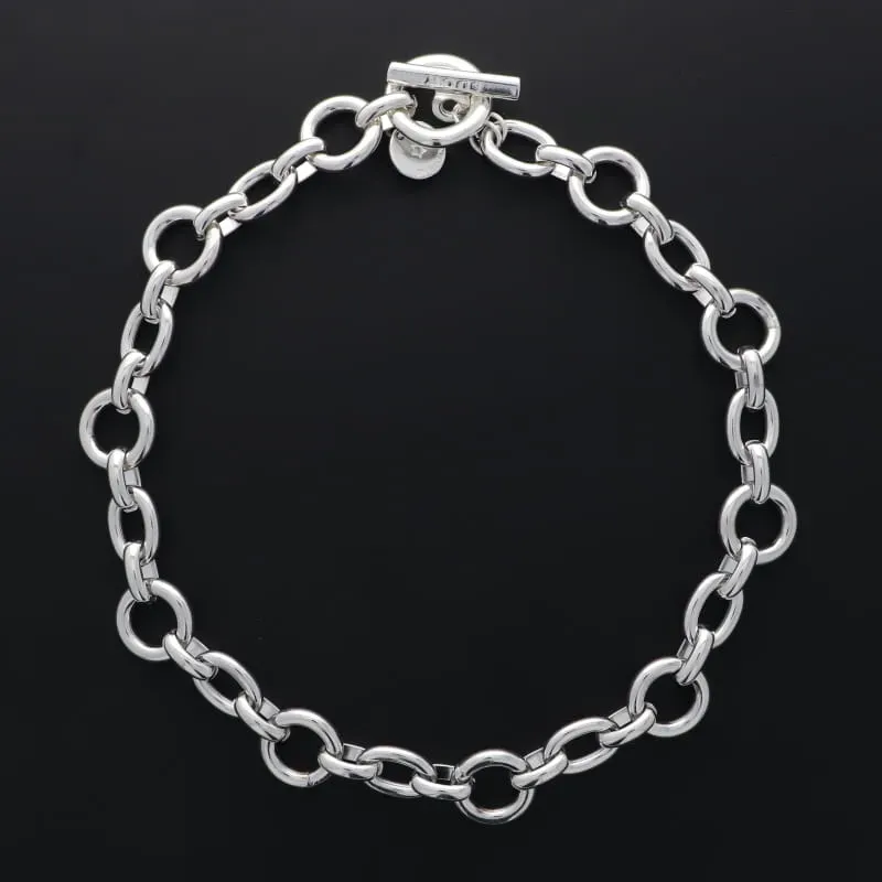 Secret de Cuir N°1733 collier maillons ronds bouée argent