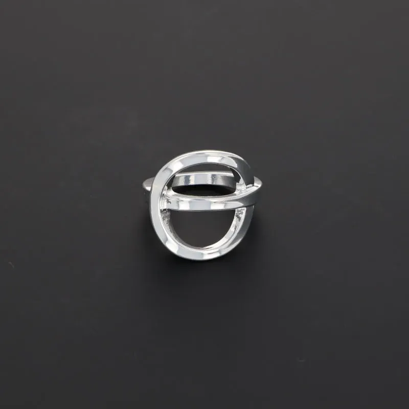 Secret de Cuir N°608 bague géométrique argentée