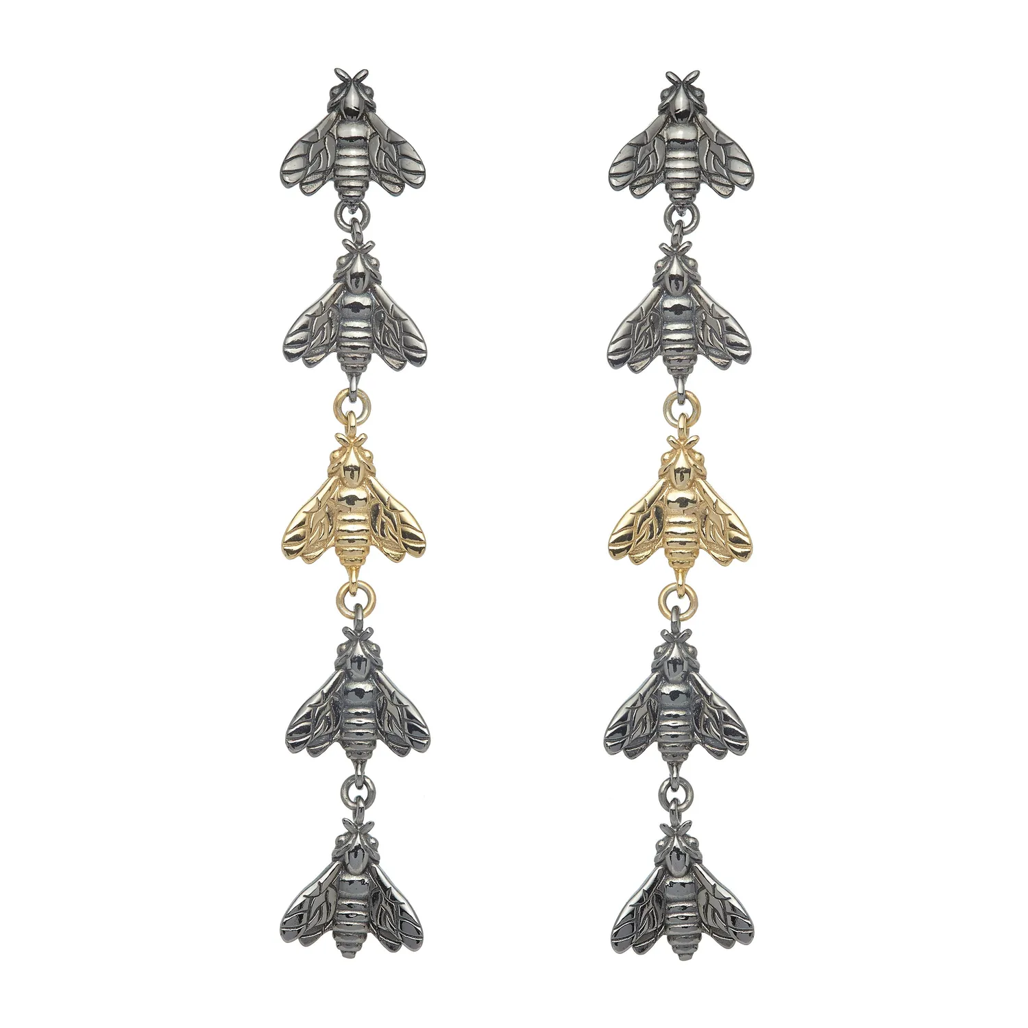 Lorella Tamberi Canal Bee Queen 5 abeilles boucles pendantes