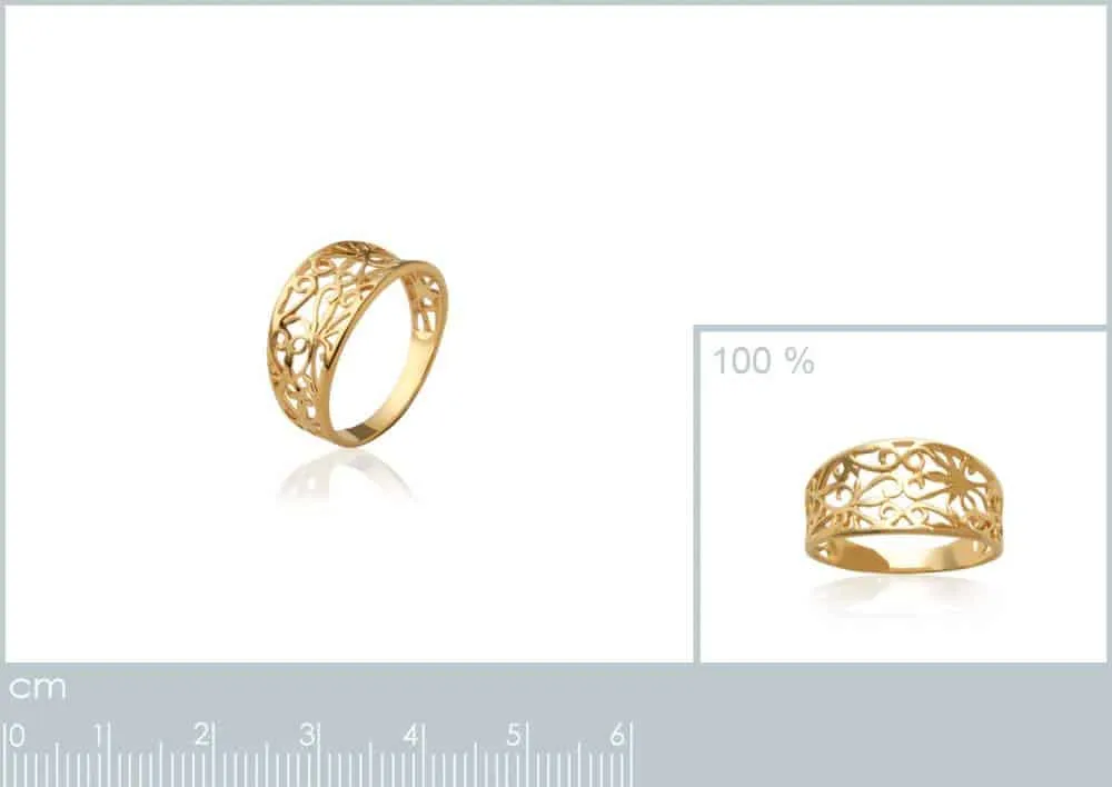 Oriana France bague celtique ajourée plaqué or arabesques