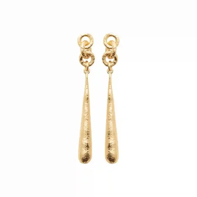 Oriana France boucles pendantes grande goutte plaqué or