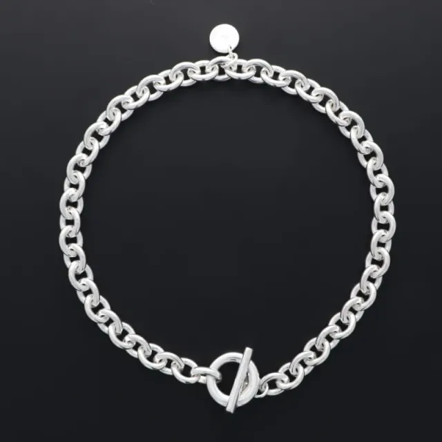 Secret de Cuir N°501 collier chaîne forçat plaqué argent