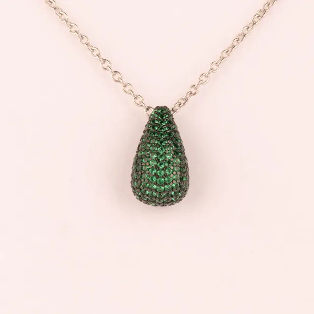 ULTIMA EDIZIONE Goccia pendentif goutte pavé émeraude