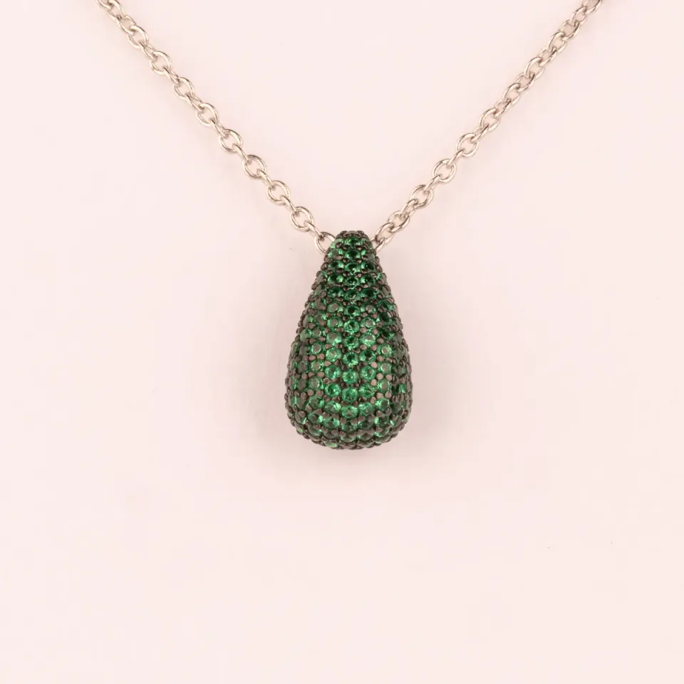 ULTIMA EDIZIONE Goccia pendentif goutte pavé émeraude
