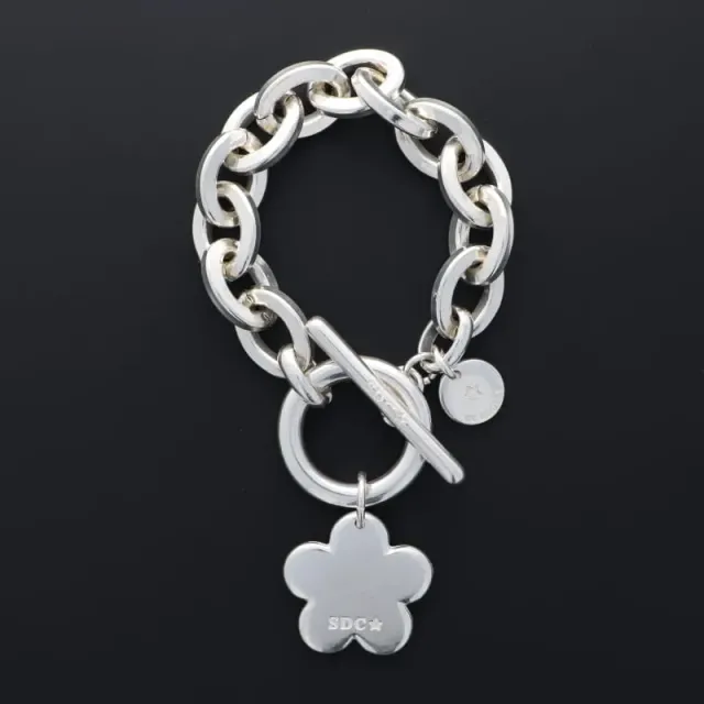 Secret de Cuir N°1411 bracelet fleur grosse maille