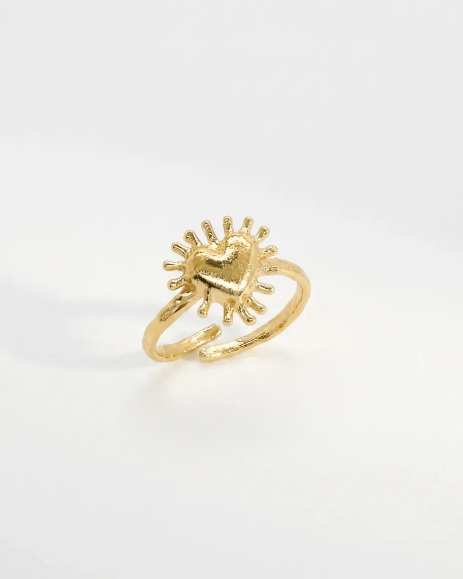 Elise Tsikis Santissima bague cœur ajustable doré