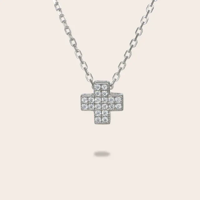 Ultima Edizione Croce Mini 8x8 mm collier croix pavé
