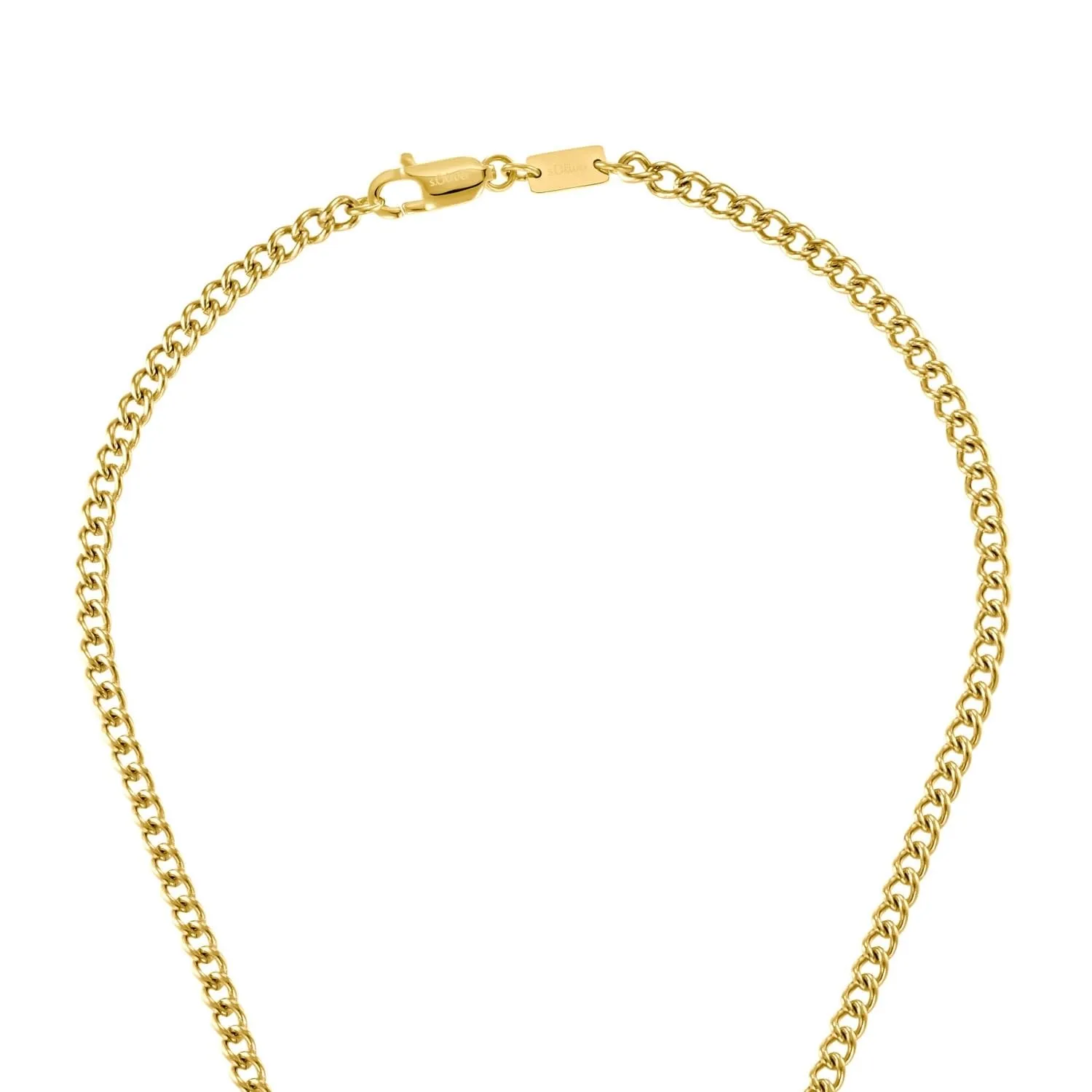 s.Oliver 2036868 collier homme acier croix doré 50 cm