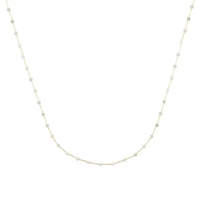 Oriana France collier plaqué or billes labradorite 18 carats