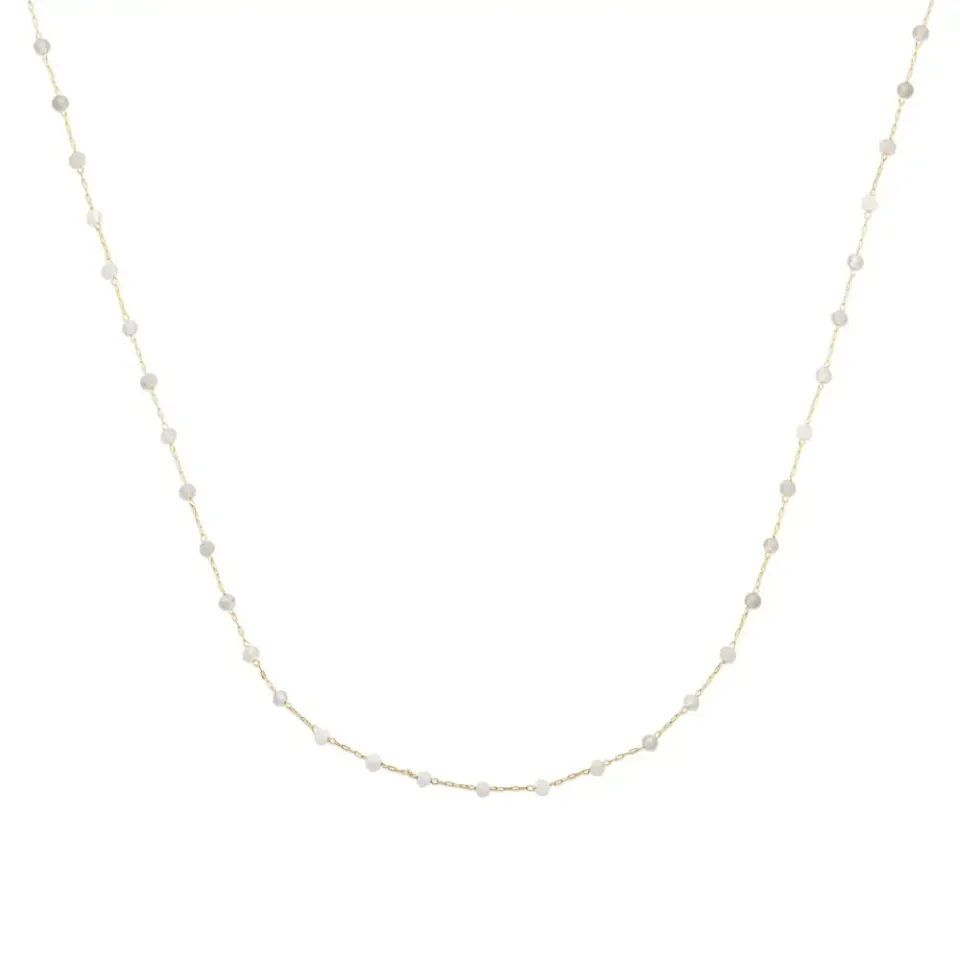 Oriana France collier plaqué or billes labradorite 18 carats