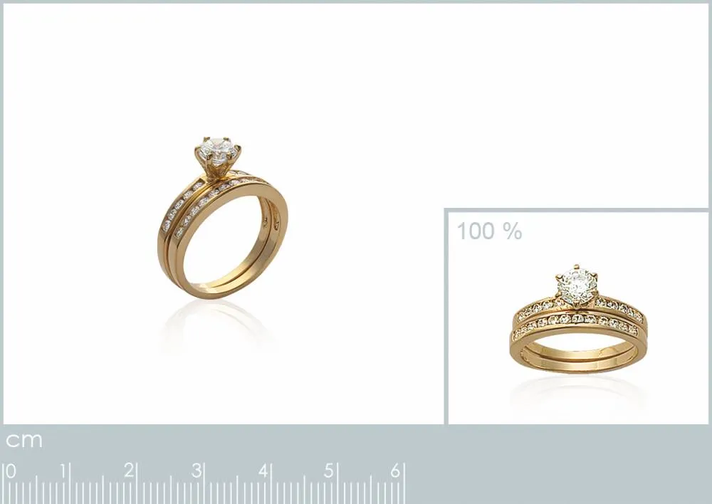 Oriana France bague solitaire 2 anneaux plaqué or