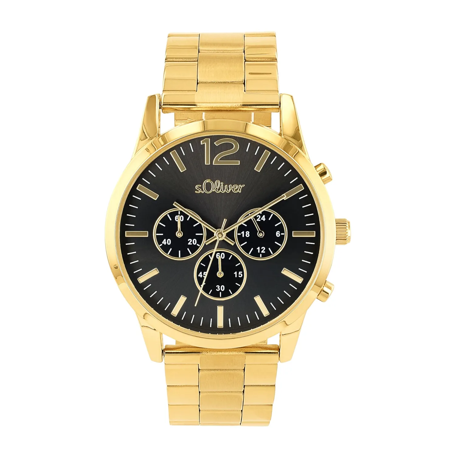 s.Oliver montre chronographe homme noir acier