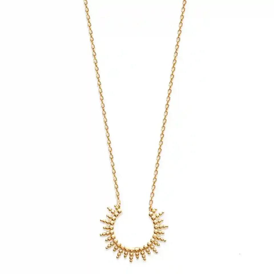 Oriana France collier soleil ouvert plaqué or doré