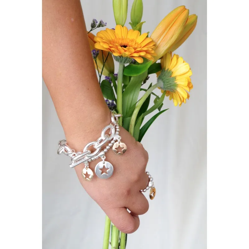 Secret de Cuir N°1615 bracelet 815 perles bicolore